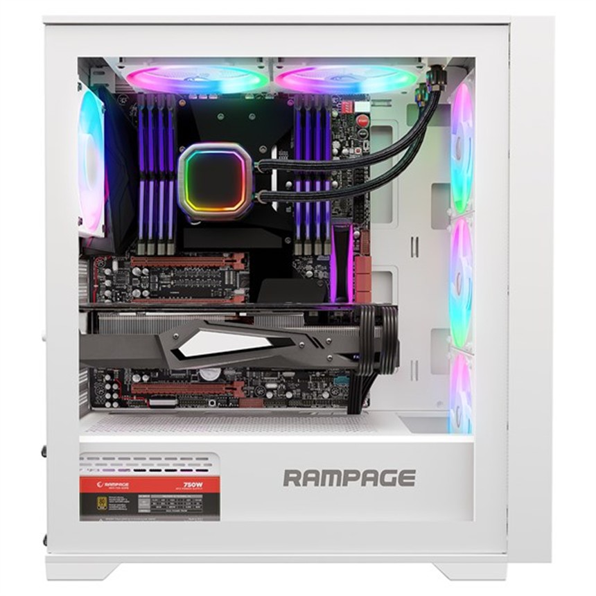 RAMPAGE 750W 80+ BRONZE VOYAGER 4-RGB FANLI GAMING MID-TOWER PC KASASI ...